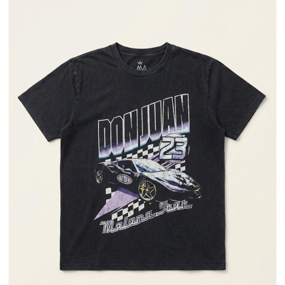 Maluma Don Juan 2023 World Tour T-Shirt -NWOT - XL - Acid Wash Black